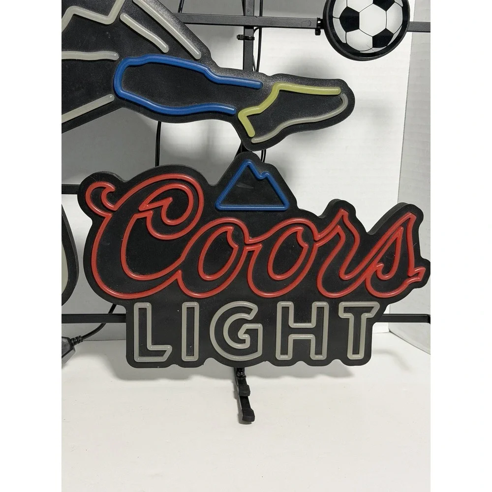 Coors Light Leagues Cup Soccer Neon Style LED Light-Up Sign‎ w/ Wall Adapter